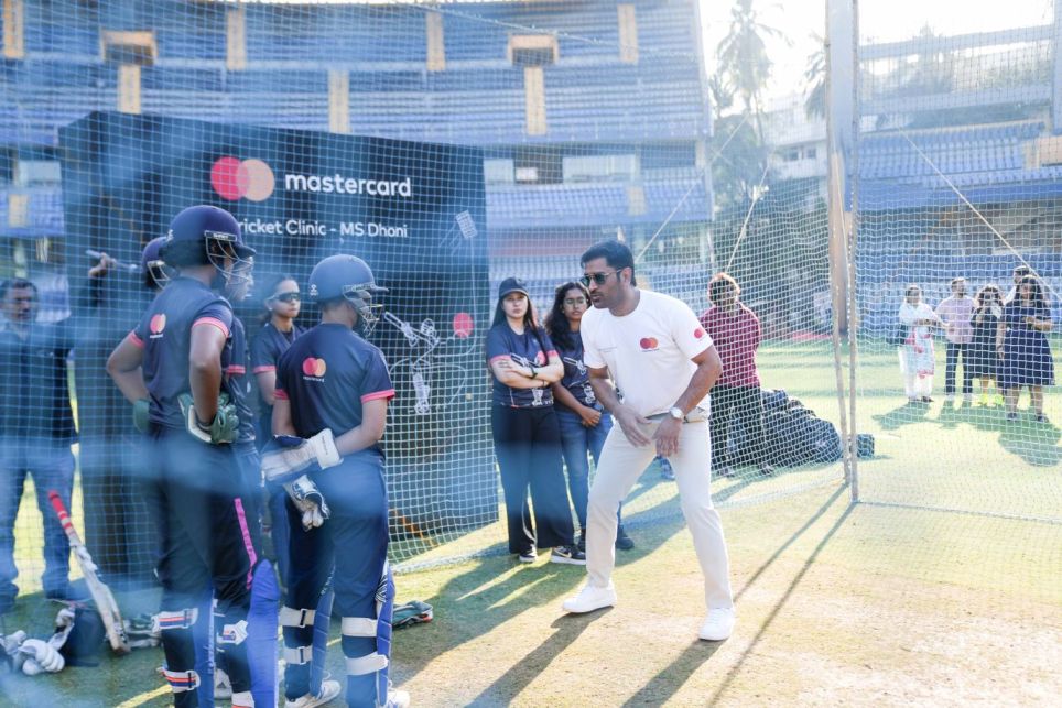 MS Dhoni trains the next generation of women cricketers at Mastercard’s ‘Cricket Clinic – MSD’