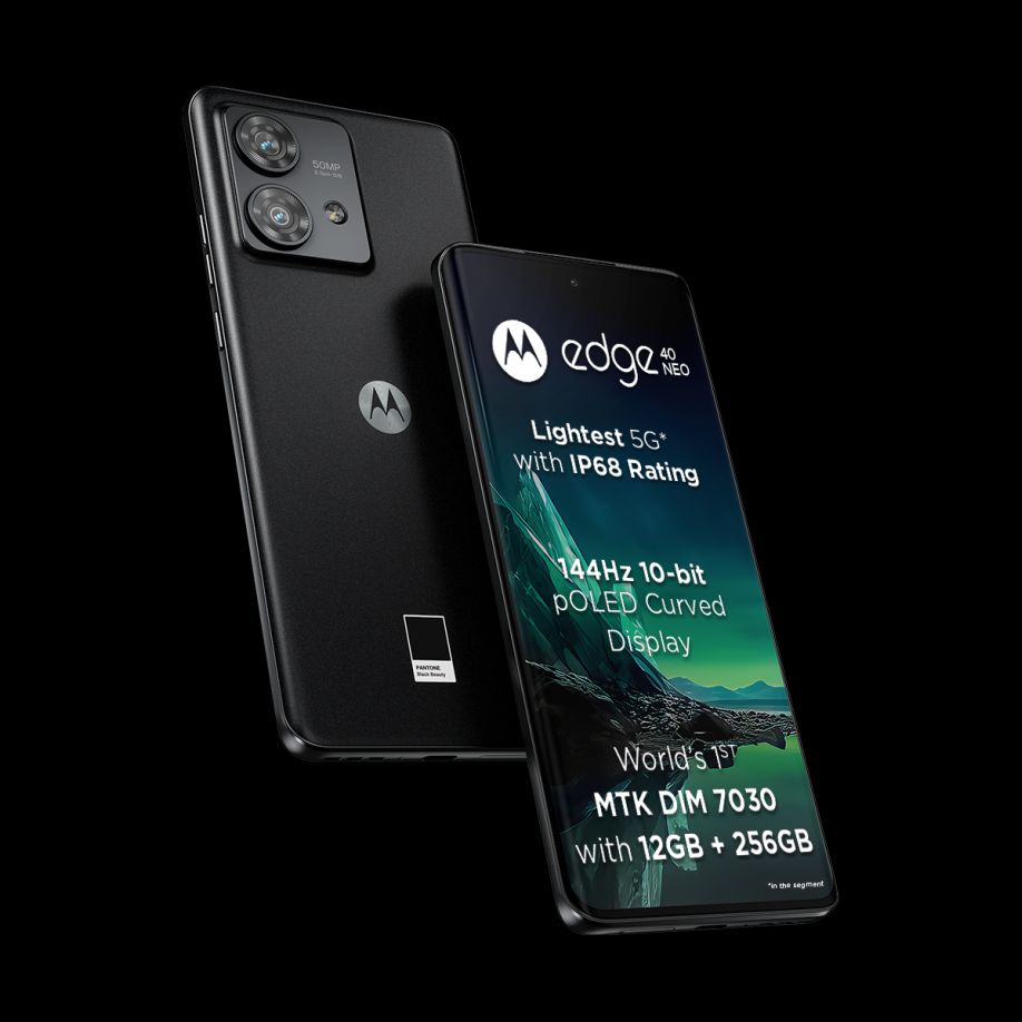 Motorola launches edge40 neo – World’s Lightest 5G smartphone with IP68 Underwater Protection, 144Hz curved display with 10-bit billion colors, World’s 1st MTK Dimensity 7030 (6nm) processor, upto 12GB RAM and more at a special festive price starting Rs 20,999