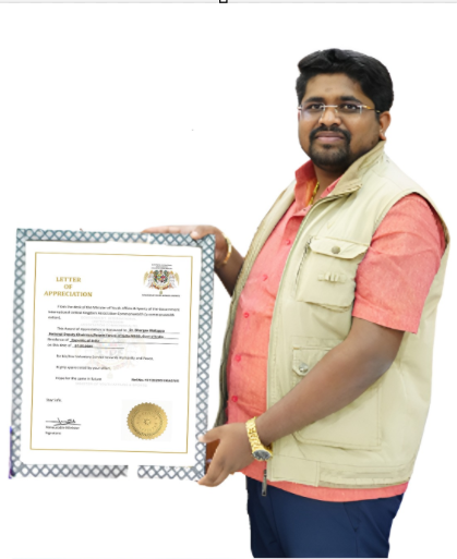 Dr. Bhargav Mallappa Recognised by International Commonwealth Body for Voluntary Service
