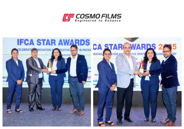 Cosmo Films honoured with IFCA Star Award for excellence in packaging innovation